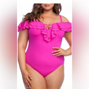 Hot pink bathing suit